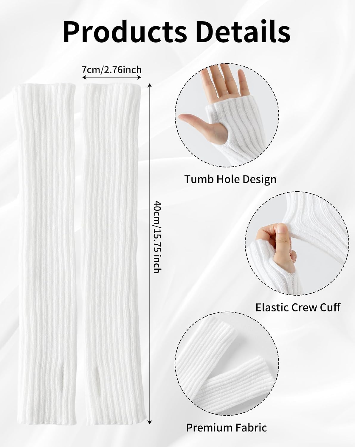 Yawlsow Y2k Arm and Leg Warmers for Girls Women Knit Leg Warmer Kawaii Lolita Goth Harajuku Streetwear Grunge Accessories image 3