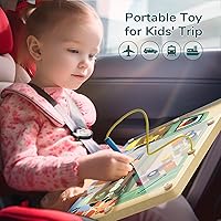 Vista 6 de TOP BRIGHT Tablero magnético de madera para laberinto para niños de 3, 4, 5 años, tablero de actividades de madera, aprendizaje de reconocimiento