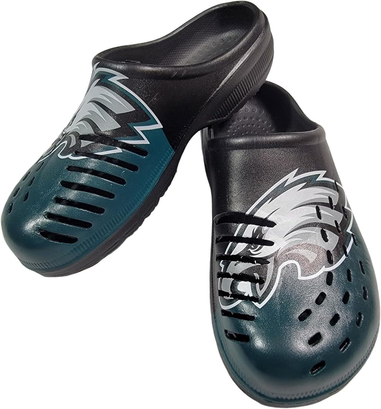 FOCO NFL Mens Big Splash Team Logo Solid Clogs Comfortable Water Slip on Shoes