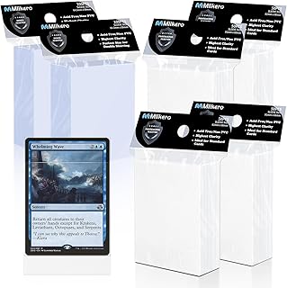 400 Pack Card Sleeves, 200 Matte White Trading Card Sleeve and 200 Inner Sleeves Ideal for Double-Sleeving, Perfect Fit Sleeves Compatible with MTG, TCG, Baseball, Football Cards.