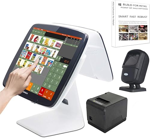 Miniatura 10 de Se envía desde Estados Unidos) Sistema de punto de venta al por menor Touch POS Caja registradora con software, impresora térmica, cajón de