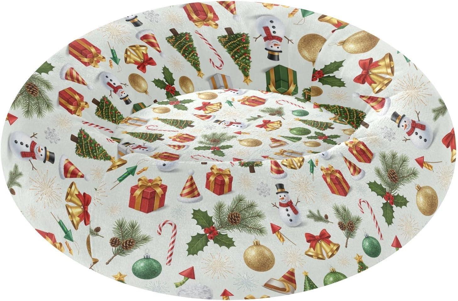 Pet Dog Bed Warm & Soft Fluffy Dog Pillow Bed for Extra Small Size Pets Sleeping M Winter Festivals Christmas