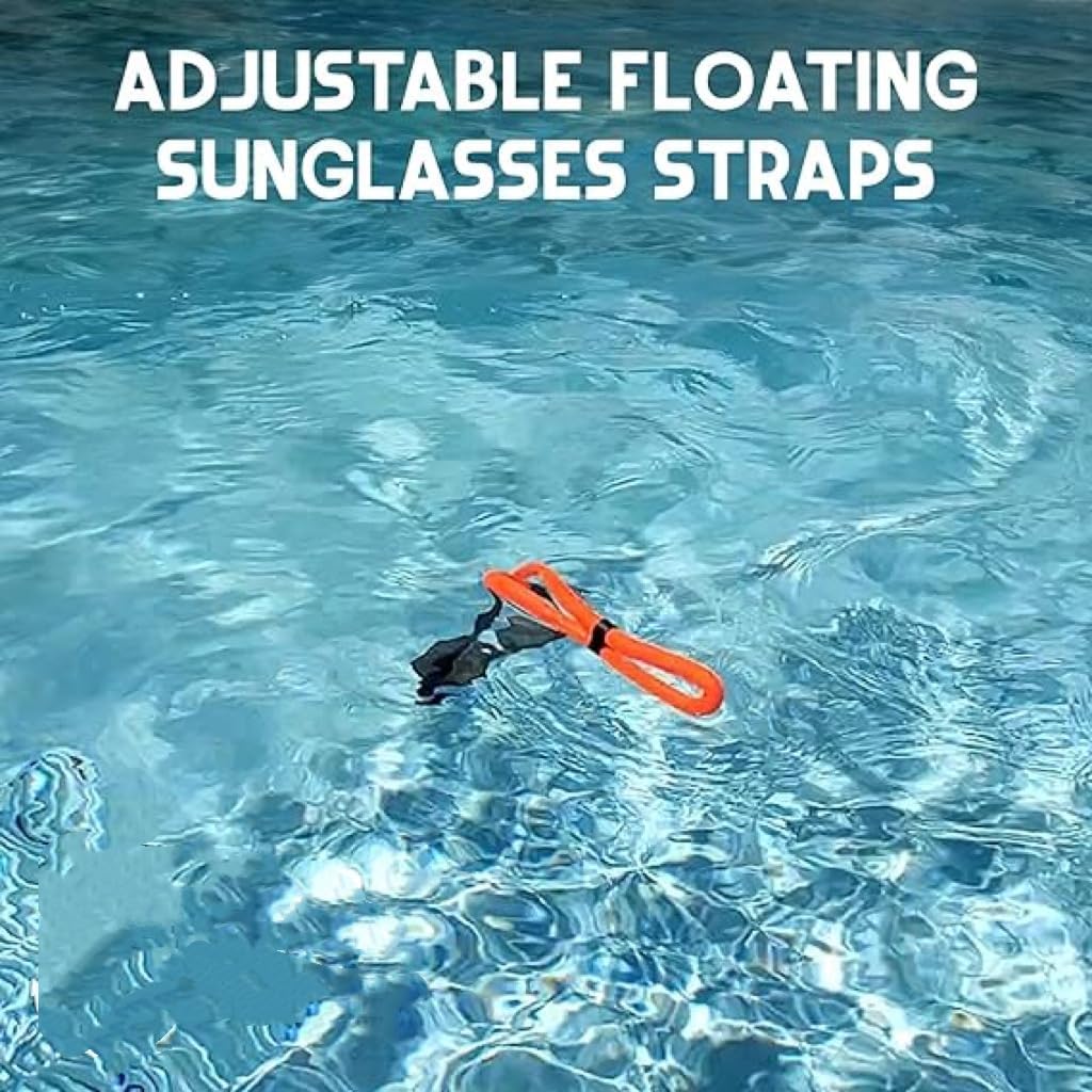 Floating Sunglasses Straps, 4-Pack Adjustable Eyewear Retainers for Swimming and Water Sports, Multi-Color