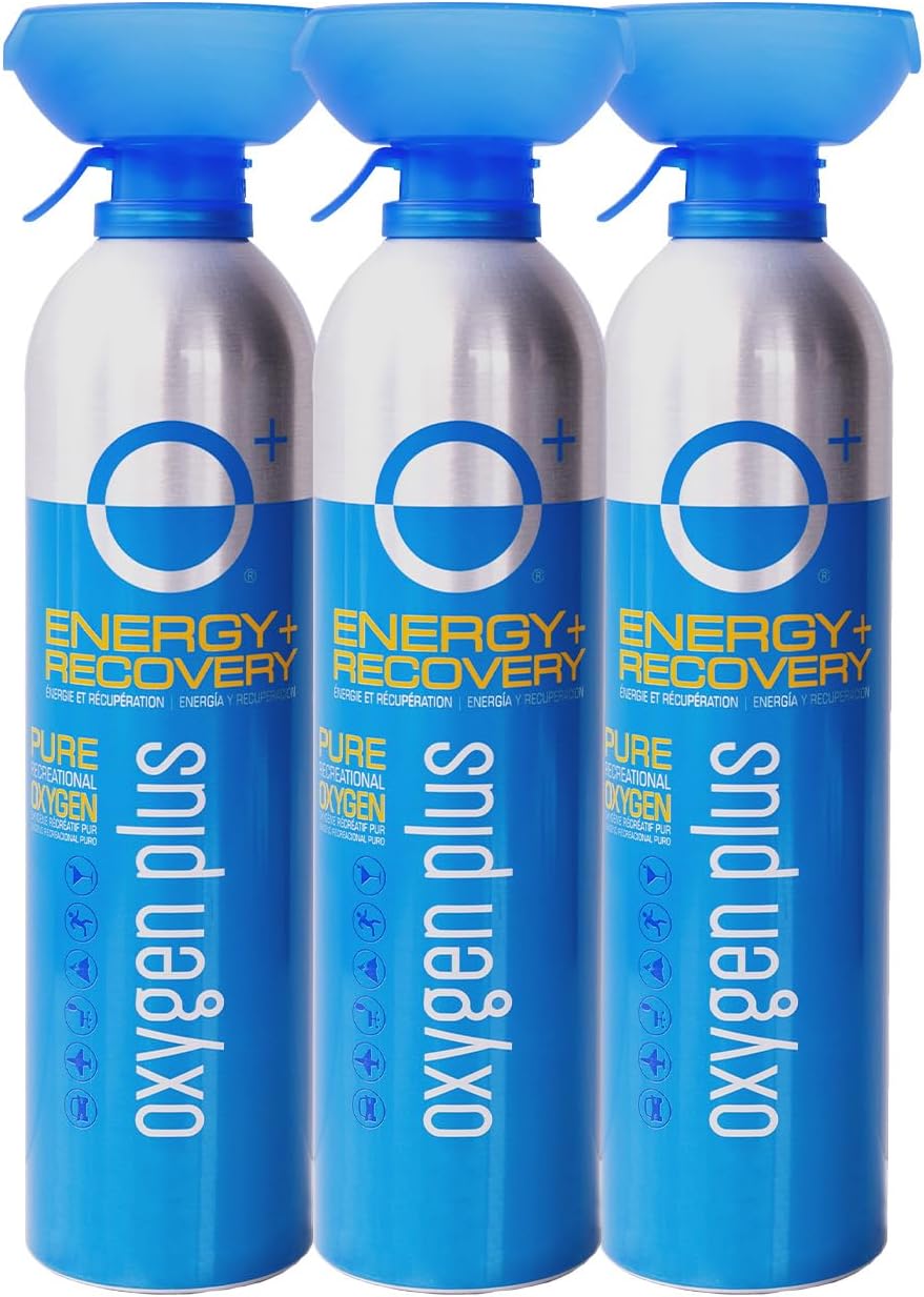oxygen plus11 Liter Canister - O+ Biggi 3 Pack | Portable Oxygen Can | 99.5% Pure O2 | Natural Wellness Supplement to Boost Energy & Recovery | 50+ User Per Canister