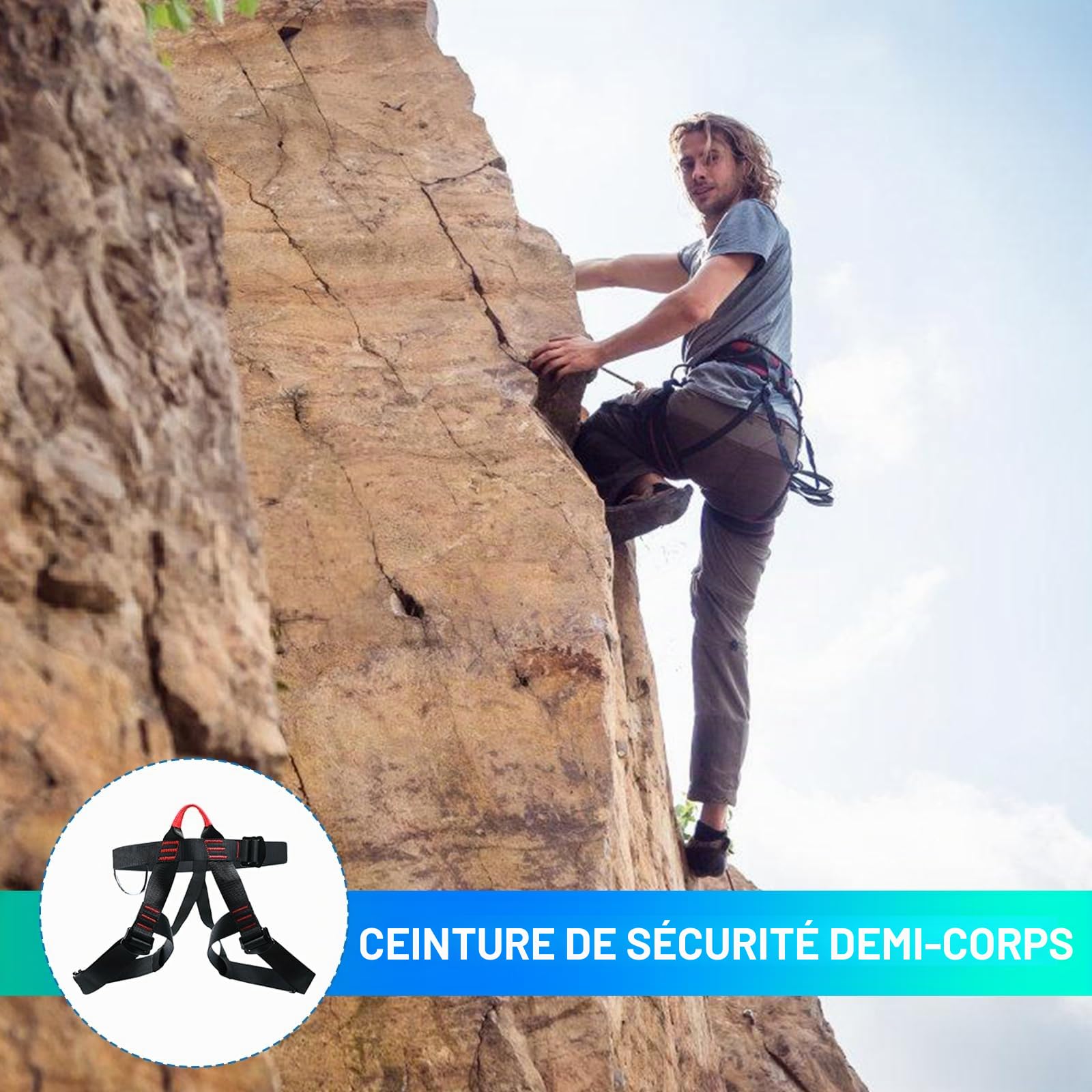 Harnais d'escalade anti-chute ceinture de sécurité pour sauvetage alpinisme équipement hommes femmes