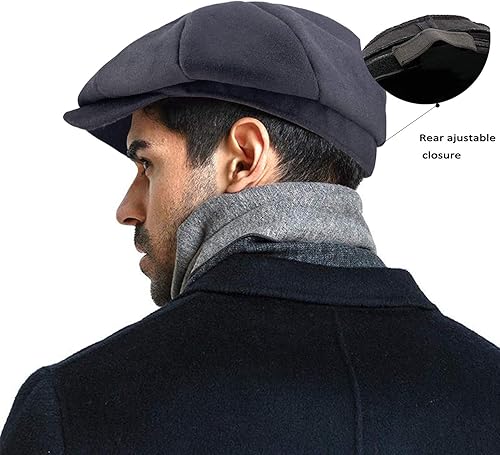 Miniatura 6 de Gorra clásica de moda para hombre, mezcla de lana, estilo vintage, plana, hiedra, cabbie, regalo para novio (MediumLargeXL)