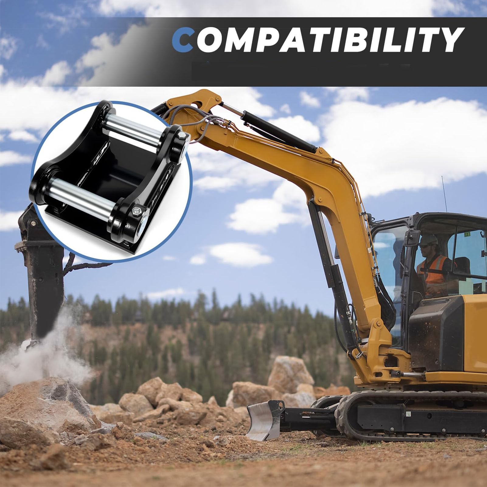 Anschweißbare Schaufelohren für Minibagger 305 306 |CAT-Hochleistungsstifte aus Manganstahl, 45-mm-Befestigung