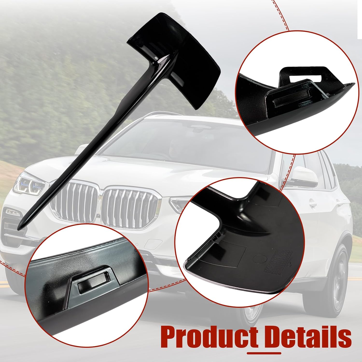 Front Bumper Grille Cover for BMW X5 F15 2014-2018, ABS Lower Bumper Face Bar Trim Left & Right, Replaces 51117303113 51117303114 BM8261234 BM8261233, Black