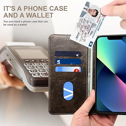 Miniatura 2 de SINIANL Funda tipo cartera compatible con iPhone 14 Plus, con función atril magnético, tarjetero de crédito para iPhone 14 Plus de 6.7 pulgadas,