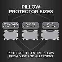 Vista 10 de Protect-A-Bed AllerZip Protectores de Almohada Estándar de 20" x 26" (Juego de 2), A Prueba de Chinches y Ácaros del Polvo, Fundas de Almohada