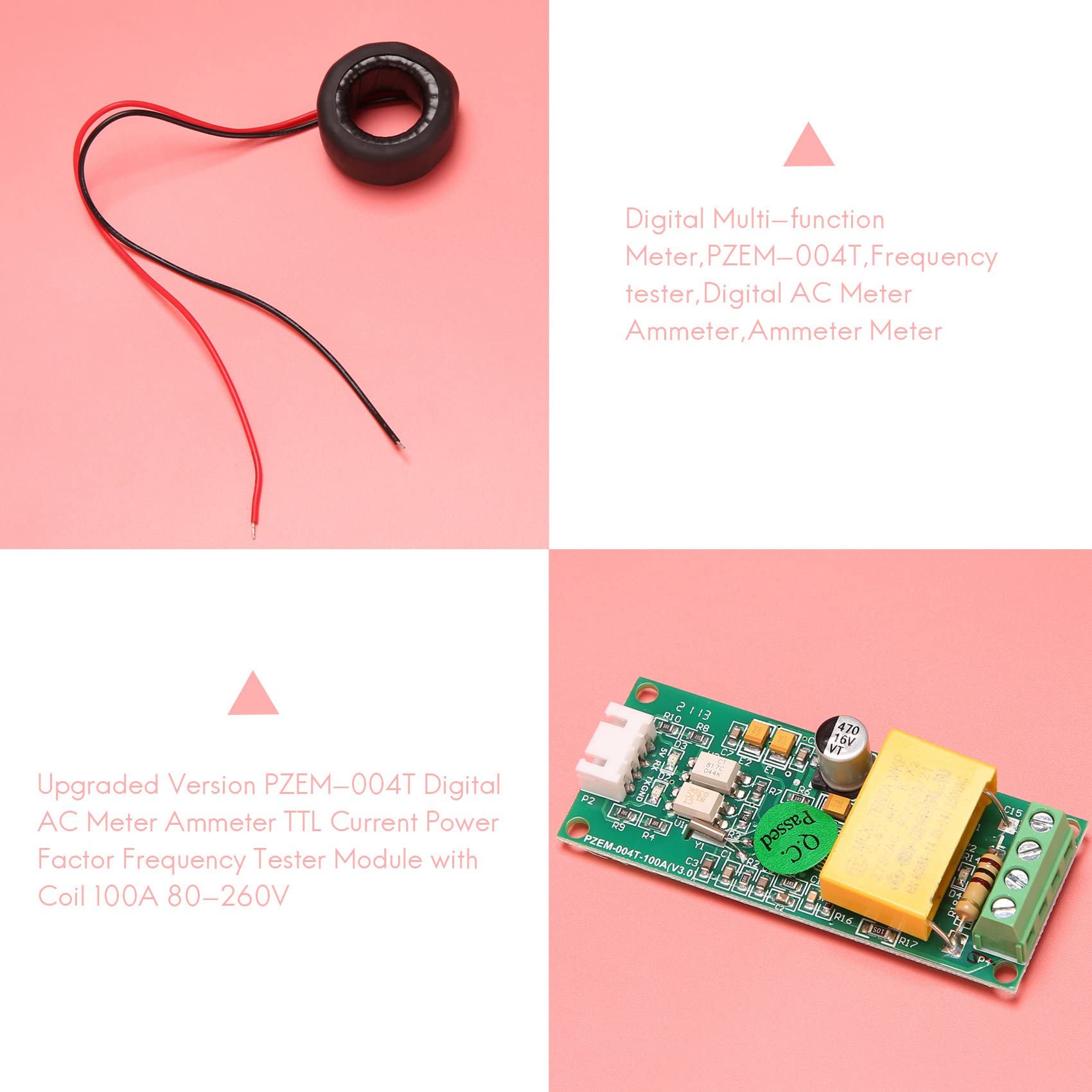 Modulo Amperometro PZEM-004T - Misuratore Digitale AC, Corrente Fino A 100A, Tensione 80-260V, Fattore Potenza - Foto 7