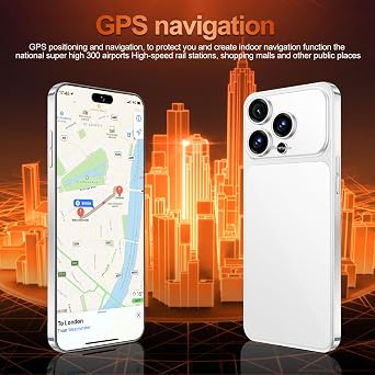 17 Ultra Smartphone Cell Phone,6.99 HD Screen Unlocked Phone,8+256GB Android 15 Battery 7000mAh,Face ID/Dual SIM/5G/Fingerprint Button Unlock/GPS (Orange)