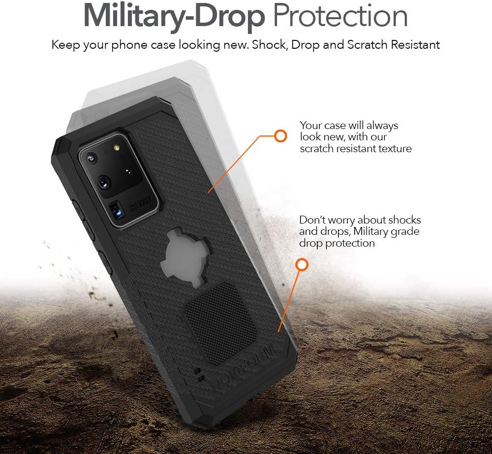 Rokform – Galaxy S20 Ultra Case, Rugged Series, Magnetic Protective Samsung Gear, Galaxy S20 Ultra Cover with RokLock Twist Lock, Dual Magnet, Drop Tested Armor (Black)