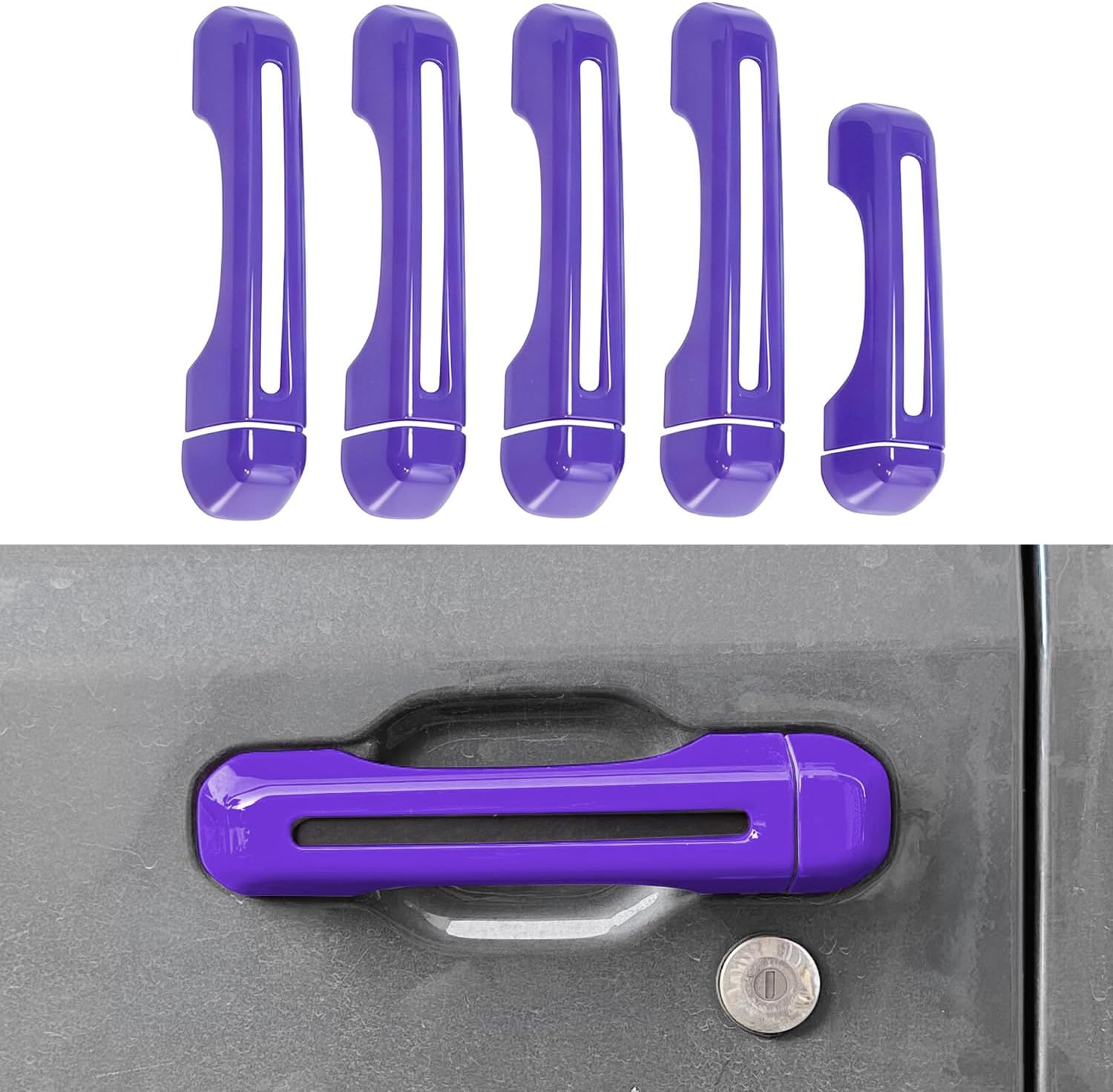 Barong for Jeep Wrangler JL JLU Sahara Freedom Rubicon Unlimited Gladiator JT 2018-2025 Accessories Exterior Door Handle Cover Protection Decals +Tailgate Handle - Purple