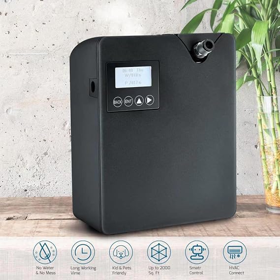 JCLOUD Smart Scent Air Machine for Home, 300ML&Black with White Tea Essential Oils 100ML