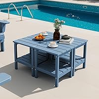 Vista 56 de SERWALL Mesa auxiliar Double Adirondack, Mesa auxiliar de forma rectangular, Negra