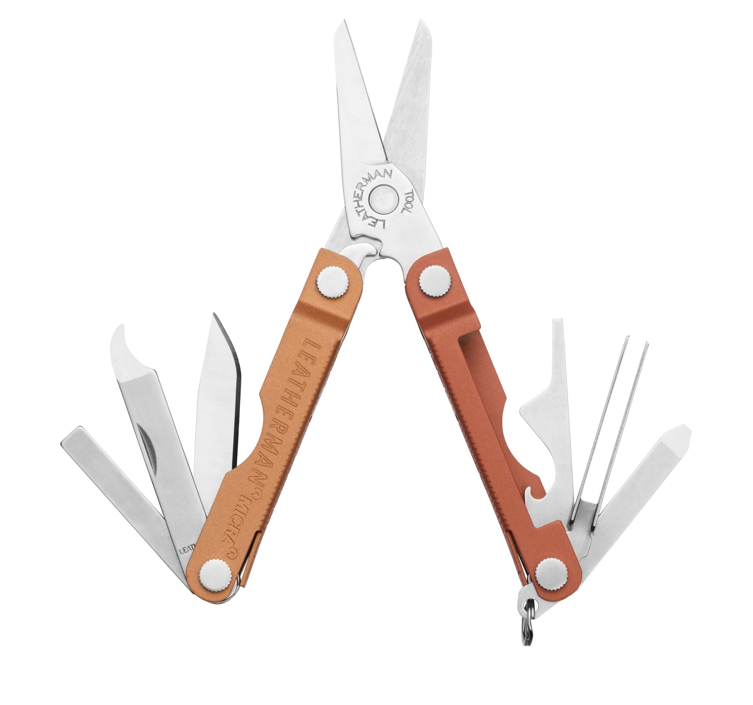 LEATHERMAN, Micra, Keychain Multi-tool with Grooming Tools, Mini Pocketknife for Everyday Carry (EDC), Hobbies & Outdoors, Built in the USA, Pumpkin
