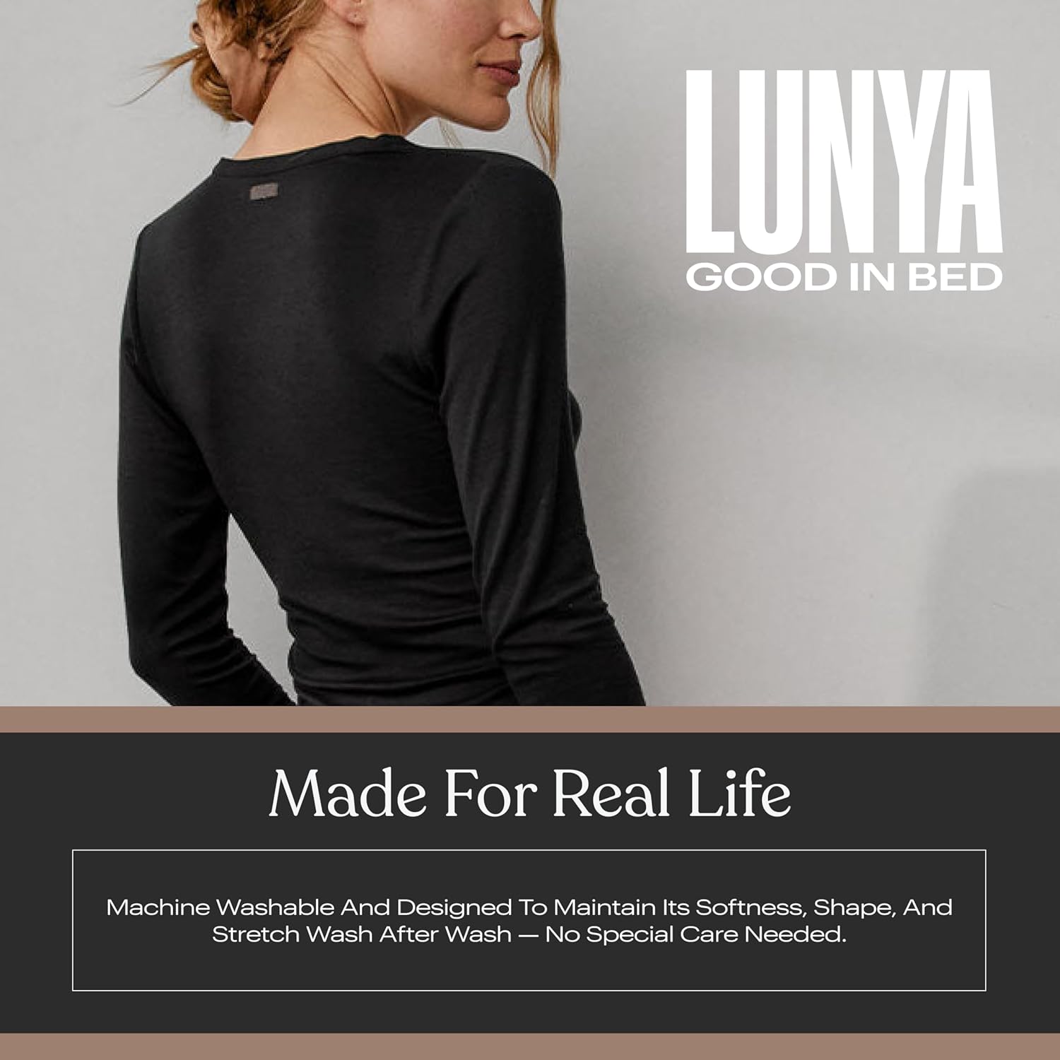 Lunya Soft Modal Ribbed V Neck Long Sleeve Tops for Women - Two-Button Snap Closure - V Neck Long Sleeve Shirts for Women - Image 7