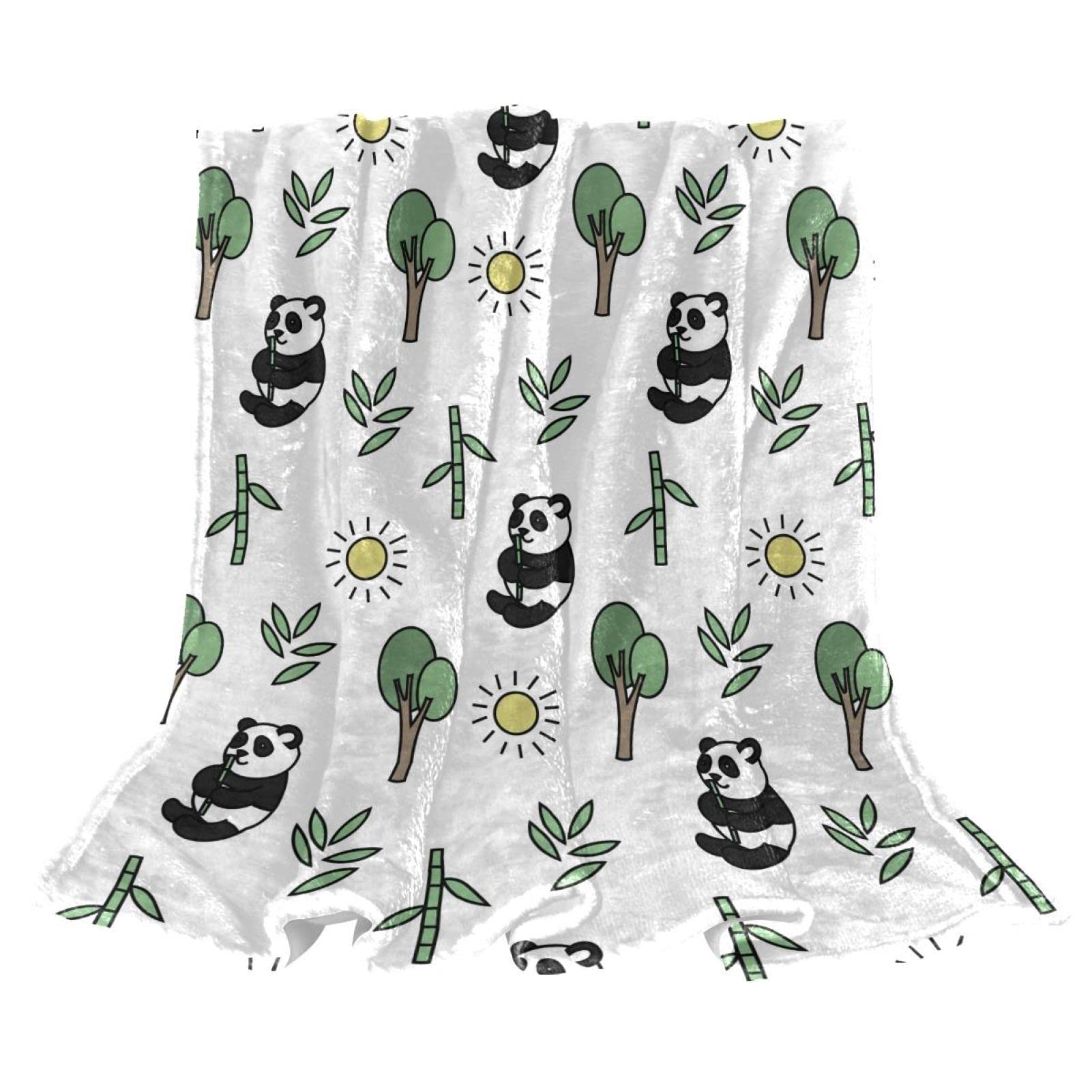 Jeté de lit en polaire panda pour chambre d'enfant couverture canapé douce