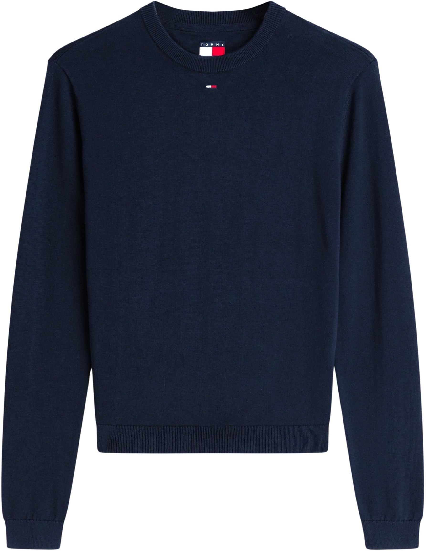 Tommy Jeans Damen Pullover Essential Crew aus Baumwolle, Blau (Dark Night Navy), 1XL