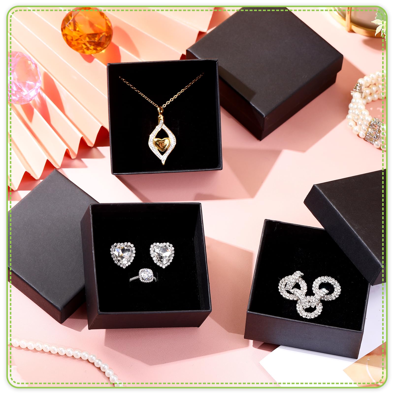 Batiyeer 36 Pack Cardboard Jewelry Gift Boxes – Small Black