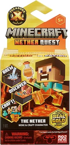Miniatura 2 de TREASURE X Minecraft Nether Quest Mine and Craft - Paquete de 10 niveles de aventura. Prepara personajes coleccionables de Minecraft y tesoro bañado