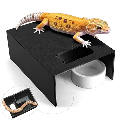 Gxsdj Small Reptile Hide Box,Snake Hide,Gecko Humid Hideout Cave,Humid Hiding Box Terrarium Decor for Small Lizard,Baby Ball Python,Tarantula (5.51"x3.94"x1.97")