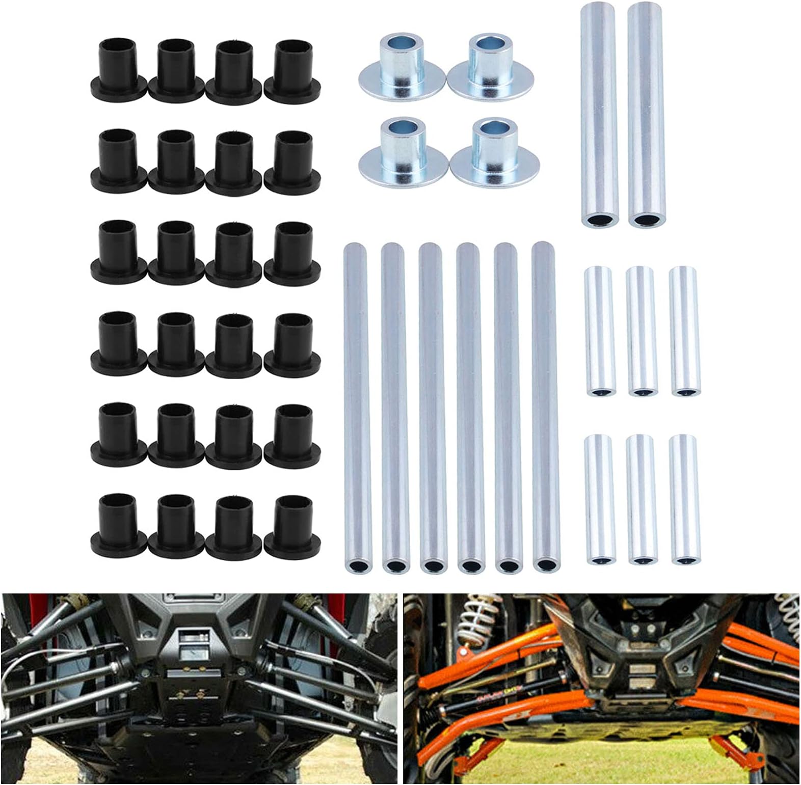 RYANSTAR RACING ATV Heavy Duty HDPE A Arm Bushing Kit Compatible with Polaris RZR 800 / RZR S / 4 800 2008-2014 Complete Kit with Enough Bushings for The Front and Rear