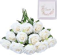 Vista 22 de LVEFIT 12 rosas artificiales de seda de color naranja quemado, ramo de rosas de seda de tallo largo para bodas, despedidas de soltera, fiestas