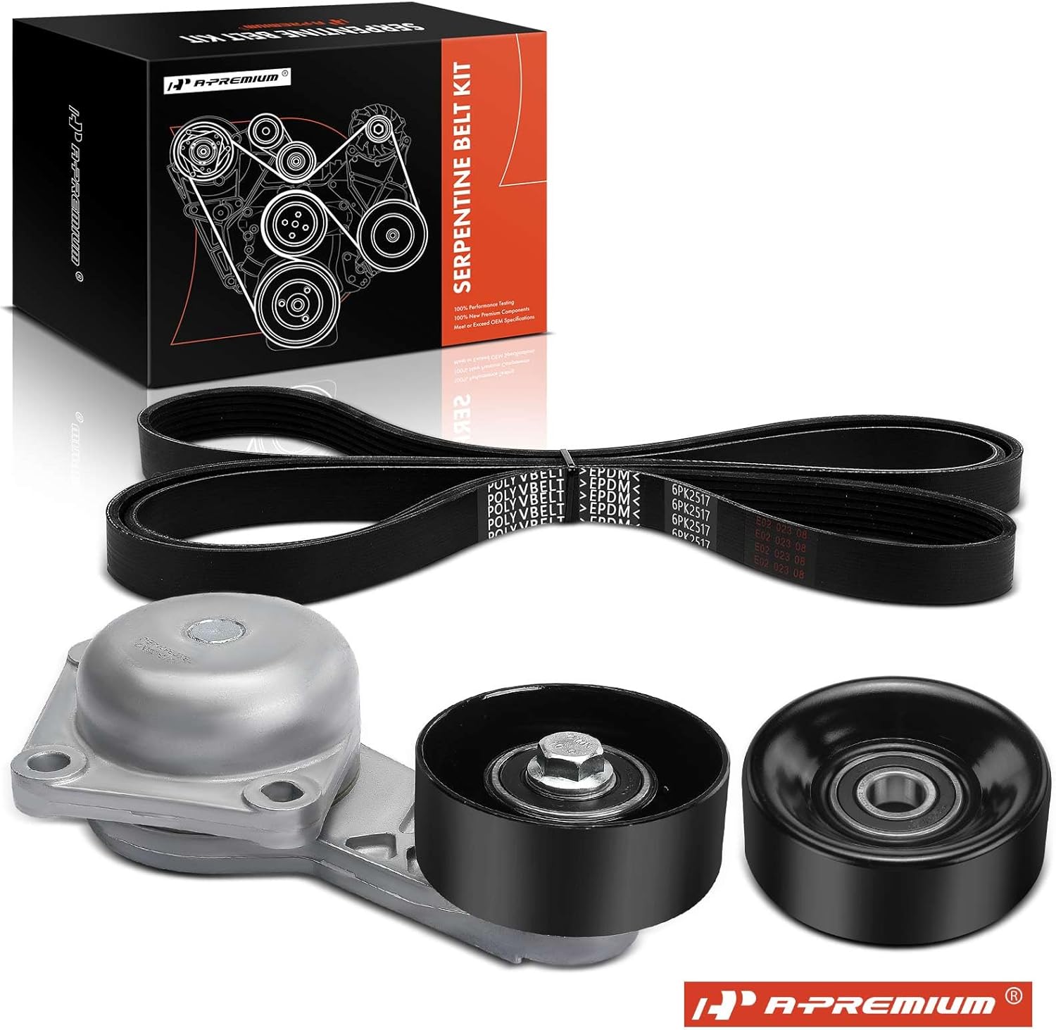 A-Premium Engine Serpentine Belt Drive Kit Compatible with Ford F-150, F-250 F-350 F-450 F-550 Super Duty, E-150 E-350 Econoline Club Wagon, Excursion & Starcraft Bus Starlite - 4.6L 5.4L 6.8L