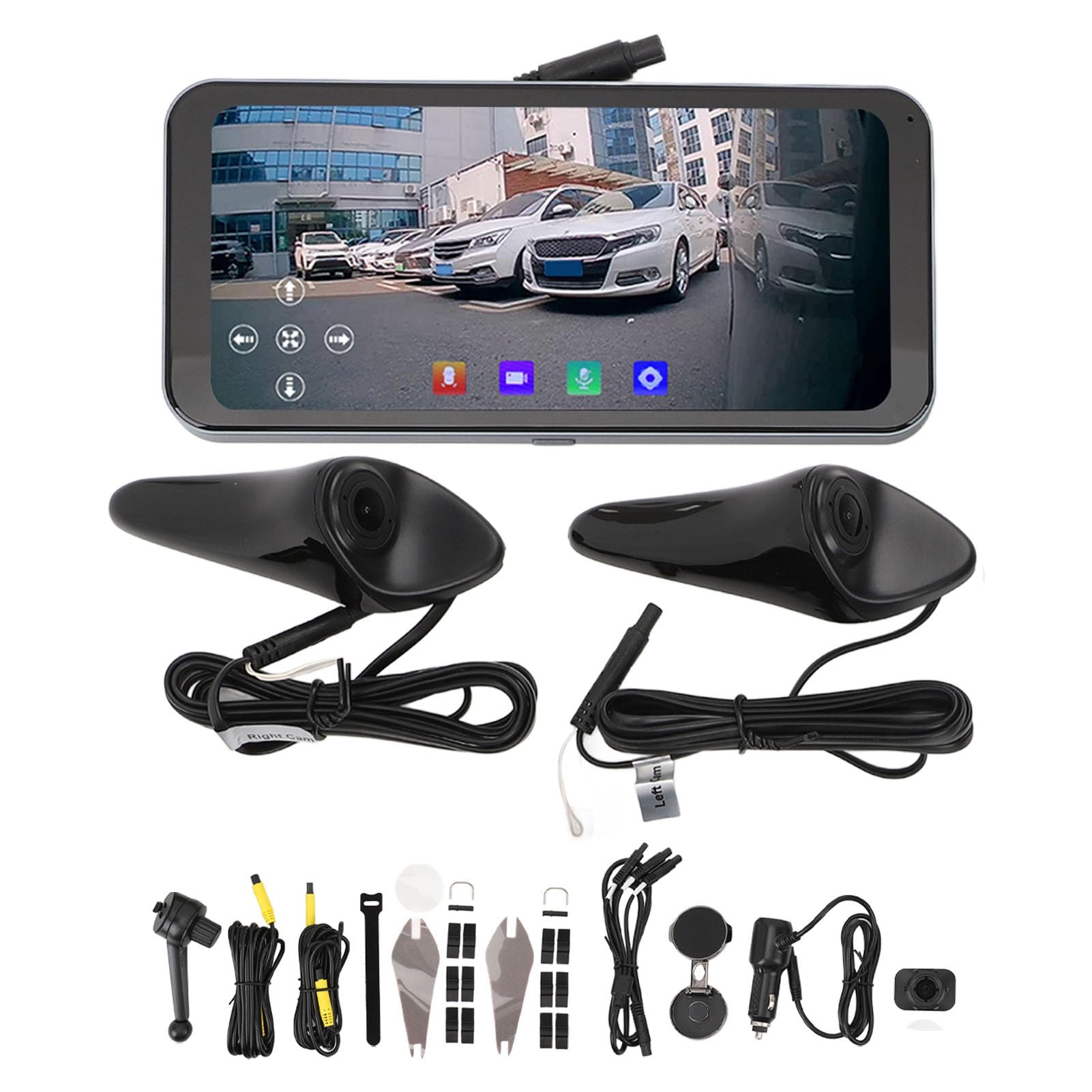 Tbest Pantalla Táctil para Coche, Cámara de Advertencia de Punto Ciego, Vista HD de 6,25 Pulgadas para una Conducción Segura, Asistencia de Visión Lateral Izquierda y Derecha