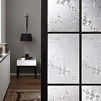 Vista 7 de Película esmerilada de privacidad para ventana, sin pegamento, protección de privacidad, control de calor, anti UV, vitrales de hierro para el hogar