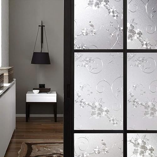 Miniatura 7 de Película esmerilada de privacidad para ventana, sin pegamento, decoración de ventana, protección de privacidad, control de calor, anti UV, vidrio de