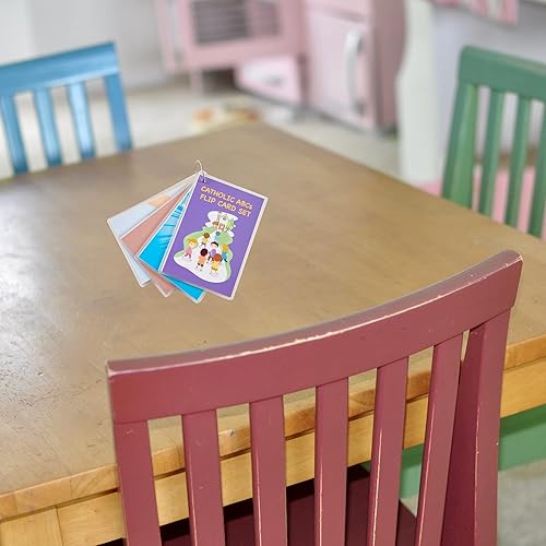 Miniatura 4 de Needzo Catholic ABC Jumbo Flip Cards con llavero, juego de tarjetas didácticas, actividades para llevar (paquete de 54)