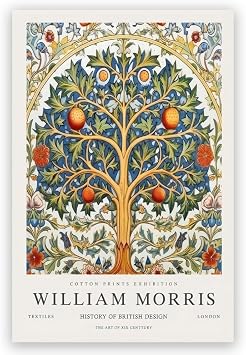 ANtruncate William Morris mural William Morris exhibition print William Morris poster vintage mural textile art tree print canvas vintage poster Unframed 24x36inch