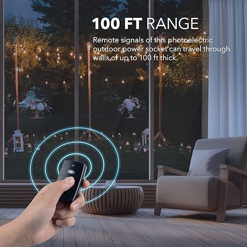 Vista 11 de HBN Enchufe de salida de control remoto inalámbrico para exteriores, resistente a la intemperie, enchufes eléctricos de interior para interruptor
