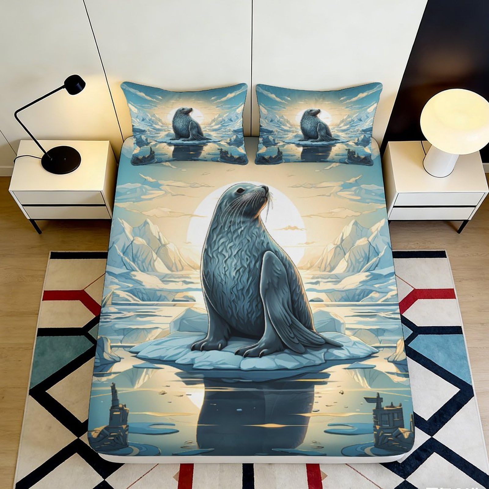 3D Printed Oriental Dragon Fitted Sheet Microfiber Deep Pocket Bedroom Bedding Non-Slip Full Wrap Mattress Fitted Cover 200x200x25cm