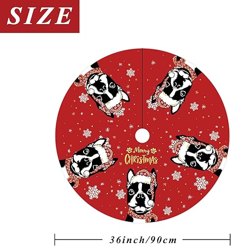 Miniatura 6 de Falda de árbol de Navidad, falda roja para árbol de invierno de 36 pulgadas, para decoración de interiores y exteriores