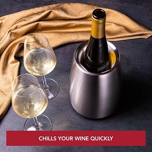 Vista 11 de Vacu Vin Rapid Ice – Enfriador de vino elegante – Negro, negro, Negro Negro (Elegante)