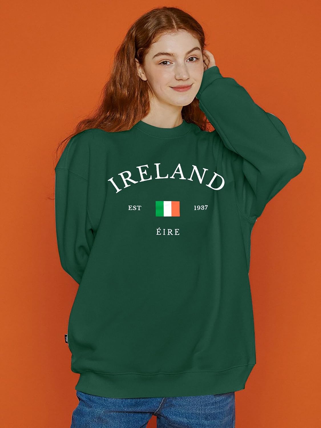 VILOVE St. Patrick’s Day Sweatshirt Women: Shamrock Sweatshirt Lucky Pullover Funny Luck Long Sleeve Tops - Image 3