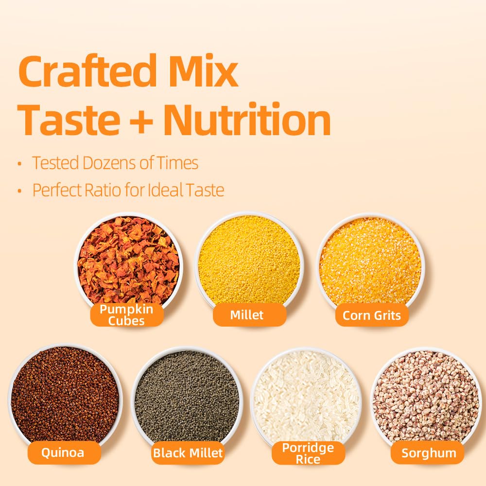 Millet & Pumpkin Porridge | 950g / 2.1lb | PoetrySeptember China 7-Grain Breakfast Porridge Mix | Whole Grain Multi-Ingredient Porridge Rice for Nutritious Morning Meals 中国小米南瓜粥