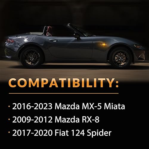 Miniatura 6 de Luces LED de posición laterales para parachoques delantero ámbar de señal de estacionamiento reflectores para Mazda MX-5 Miata ND 2016-2023, lente