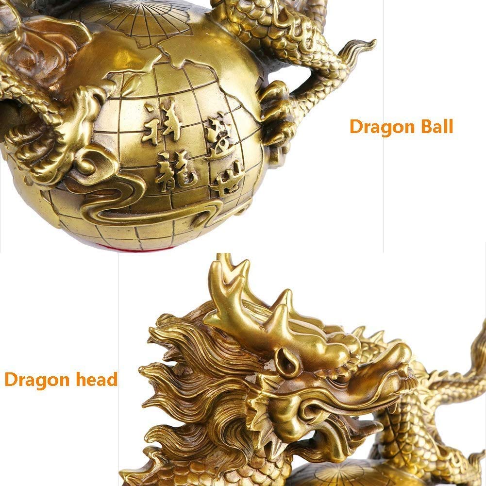 Feng Shui-Ornamente aus reinem Messing, chinesische Fengshui-Drachenstatue, Glücksbringer, Reichtumssymbol, Glücksfigur, Heimdekoration für den Erfolg