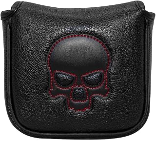 Golf Club Covers Golf Putter Cover,Golf Club Head Covers For Putter PU Leather Square Mallet Putter Headcover With Magnetic Golf Iron Head Covers