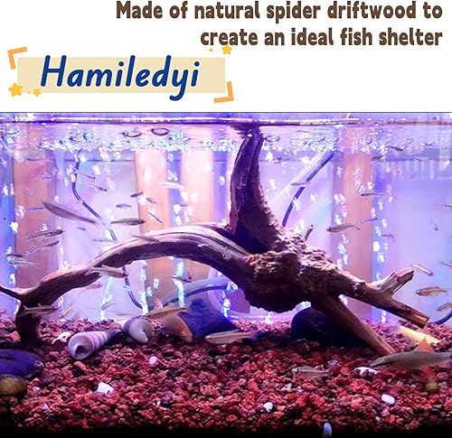 Miniatura 3 de Hamiledyi 4 piezas de madera flotante para acuario, 8 a 10 pulgadas, madera de araña natural, ramas de reptiles, adorno de tronco de acuario