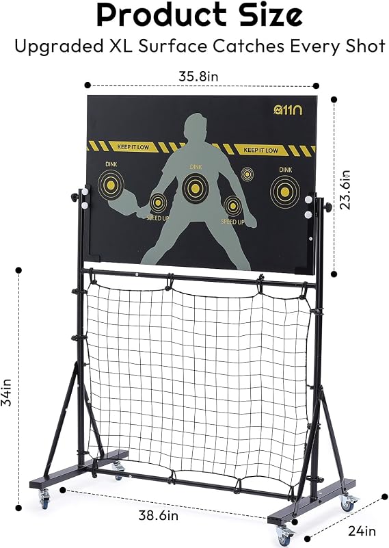 [Upgraded] A11N Pickleball Practice Rebounder, Adjustable Angle Dual-Sided Pickleball Dink Pad - Dink Board for Forehands Backhands Training