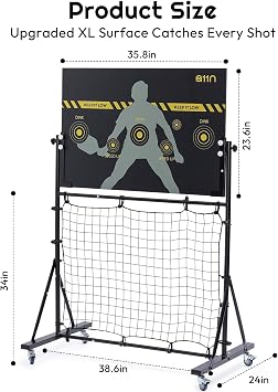 [Upgraded] A11N Pickleball Practice Rebounder, Adjustable Angle Dual-Sided Pickleball Dink Pad - Dink Board for Forehands Backhands Training