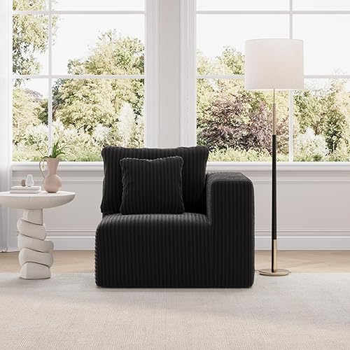 Novilla Modular Sectional Sofa, Modern Cloud Sectional Couch with Smarts Coil™ Support, Upholstered Boneless Couch for Living Room Apartments Bedroom, No Assembly Required (Right-arm Seat)