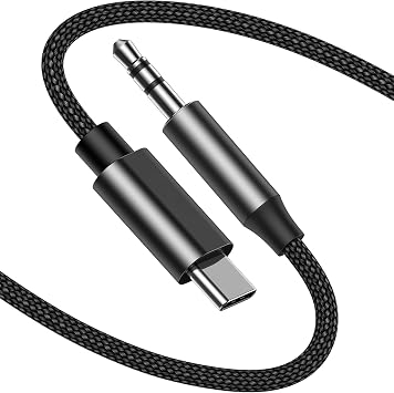 USB C to 3.5mm Aux Audio Cable Headphone Jack Adapter Male Aux Stereo Audio Cable Compatible with iPhone 15 Pro Max Samsung Galaxy S24 S23 Pixel - 3.6ft Black