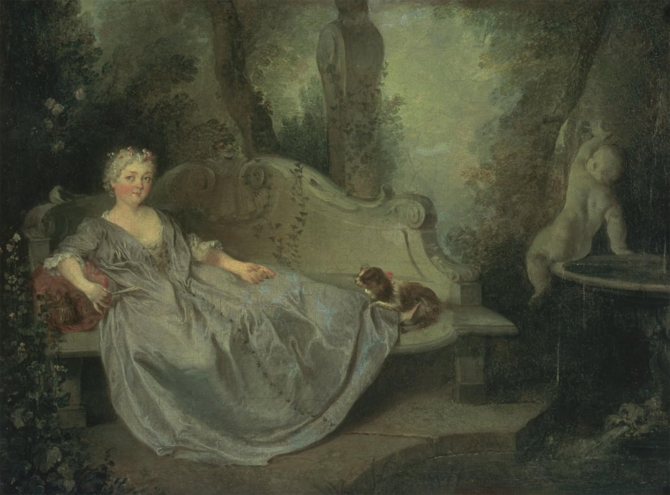 SERENDIPITP Vintage Wall Art Canvas Nordic Poster Canvas Print Picture Portrait of a Lady in a Garden by Nicolas Lancret Wall Art Poster for Home Decor 60x90cm